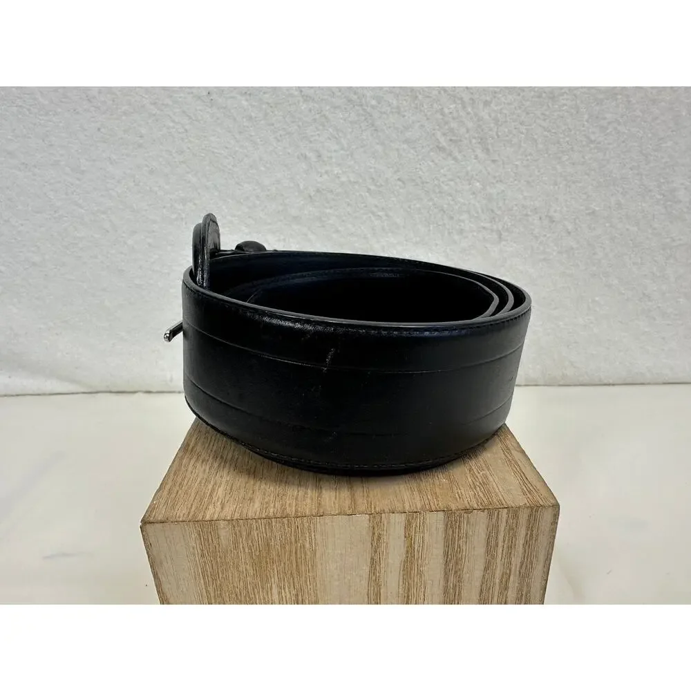 Lauren Ralph Lauren Black Leather Belt SZ XL Quiet Luxury Heritage Style